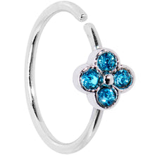 Load image into Gallery viewer, 20G 3/8 Blue Gem Star Flower Seamless Circular Ring

