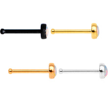 Load image into Gallery viewer, White 3mm Synthetic Opal Anodized Press Fit Nose Bone 4 Pack Set

