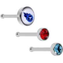 Load image into Gallery viewer, 20G Licensed NFL Tennessee Titans Logo Nose Bone 3 Pack Set
