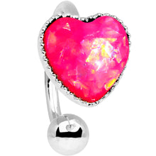 Load image into Gallery viewer, Pink Faux Opal Sacred Heart Non Pierced Ear Cuff

