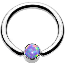 Load image into Gallery viewer, 16G 5/16 Purple Faux Opal 3mm Disc BCR Captive Ring
