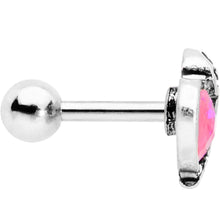 Load image into Gallery viewer, Pink Faux Opal Half Heart Tragus Cartilage Earring
