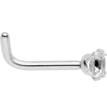 Load image into Gallery viewer, 18G 1/4 Clear 3mm CZ Gem Steel L-Shape Nose Ring
