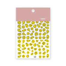 将图片加载到图库查看器，Yellow Smiles Sun Moon Clouds 3D Nail Stickers For Halloween Theme Slider Decals Nail Art Decorations Design  3D Self-Adhesive Nail Decorations Accessories Women Girls Manicure Decorations Nail Art Supplies Water Transfer Decals
