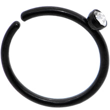 Load image into Gallery viewer, 20G 5/16 Clear Gem Black IP Seamless Circular Ring
