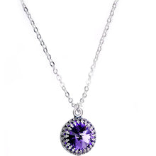 Load image into Gallery viewer, 925 Silver Purple Bombastic Necklace Created with Crystals
