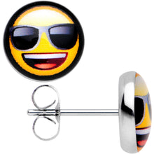 Load image into Gallery viewer, Officially Licensed Smiley Sunglasses emoji Stud Earrings
