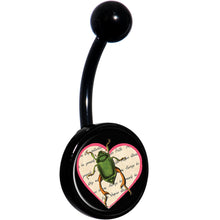 将图片加载到图库查看器，Love Letter Beetle Bug Black Belly Ring
