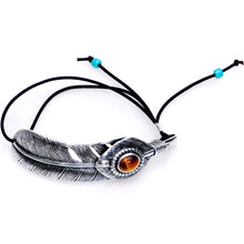 Load image into Gallery viewer, Handcrafted Orange Tiger Eye Bended Feather Nylon Cord Bangle Bracelet
