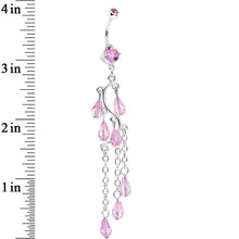 将图片加载到图库查看器，Pink Gem Prepare To Stare Sleek Curves Dangle Belly Ring
