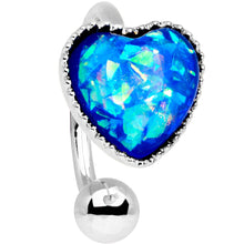Load image into Gallery viewer, Blue Faux Opal Sacred Heart Non Pierced Ear Cuff
