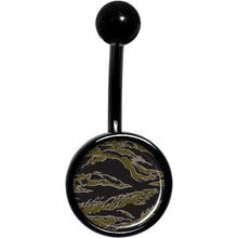 将图片加载到图库查看器，Tiger Camo Print Black Belly Ring
