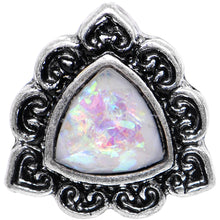 Load image into Gallery viewer, 16G Iridescent White Faux Opal Ornate Tragus Cartilage Earring
