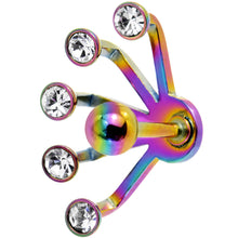 Load image into Gallery viewer, 16G 1/4 Clear Rainbow Anodized Glam Fan Cuff Cartilage Earring
