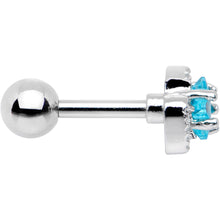 Load image into Gallery viewer, 16G 1/4 Aqua Star CZ Gem Bow Tie Cartilage Tragus Earring
