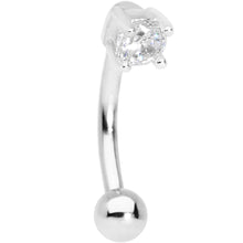 Load image into Gallery viewer, 5/16 Clear CZ Gem Fashionista Curved Eyebrow Rook Earring
