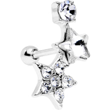Load image into Gallery viewer, 18G 1/4 Clear Gem Star Cartilage Tragus Earring
