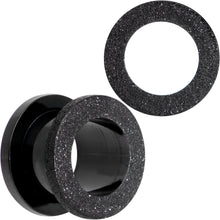 Load image into Gallery viewer, Black PVD Sandblasted Screw Fit Tunnel Plug Set 5mm to 16mm

