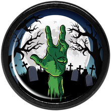 Load image into Gallery viewer, Cemetery Zombie Hand Halloween Black Anodized Plug Set 0G
