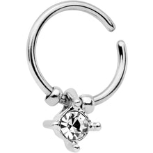 将图片加载到图库查看器，18G Silver Tone Clear Gem Drop Annealed Seamless Circular Ring
