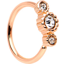 Load image into Gallery viewer, 20G Clear CZ Gem Rose Gold IP Triplet Seamless Circular Ring
