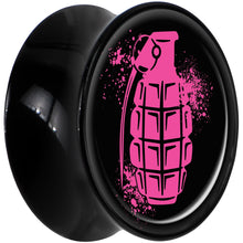 将图片加载到图库查看器，Black Acrylic Pink Grenade Saddle Plug Set 5/8
