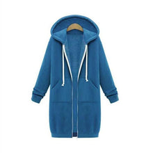 Load image into Gallery viewer, Zipper Front Pocket Drawstring Hoodie
