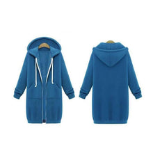 Load image into Gallery viewer, Zipper Front Pocket Drawstring Hoodie
