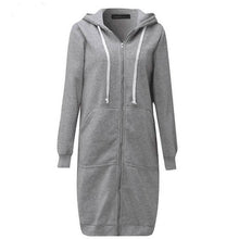 Load image into Gallery viewer, Zipper Front Pocket Drawstring Hoodie
