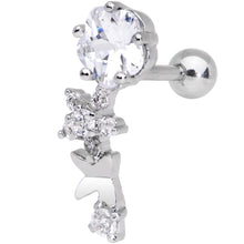 将图片加载到图库查看器，1/4 Clear Gem Cascade Right Cartilage Earring
