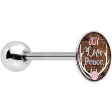 Load image into Gallery viewer, Joy Love Peace Antlers Barbell Tongue Ring
