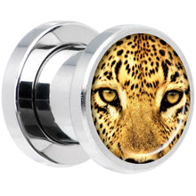 Load image into Gallery viewer, Full Color Leopard Eyes Steel Screw Fit Plug Set 0G
