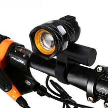 Load image into Gallery viewer, Zoomable LED Bicycle Light Bike Front Lamp Headlight With USB Rechargeable Built-In Battery Bike Light Set USB Rechargeable Powerful LED Bicycle Headlight And Tail Light Combo
