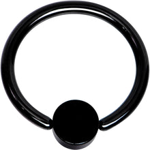Load image into Gallery viewer, 16G 3/8 Clear Gem 4mm Disc Black IP BCR Captive Ring
