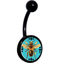 将图片加载到图库查看器，Buzzing Bumble Bee Black Belly Ring
