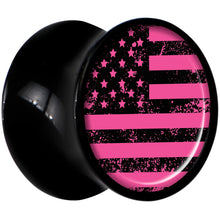 将图片加载到图库查看器，Black Acrylic Pink American Flag Saddle Plug Set 00G
