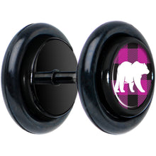 将图片加载到图库查看器，Pink Black Plaid Polar Bear Black Cheater Plug Set
