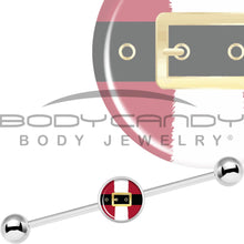 Load image into Gallery viewer, 14G Christmas Santa Suit Industrial Barbell 37mm
