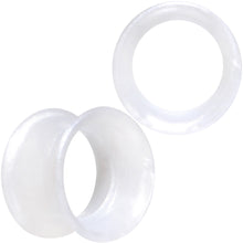 将图片加载到图库查看器，Thin Flexible White Silicone Tunnel Plug Set 6mm to 25mm
