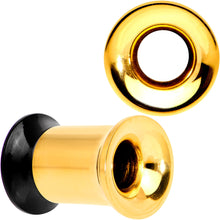 Load image into Gallery viewer, Gold PVD Black Two Tone Screw Fit Tunnel Plug Set 3mm to 16mm
