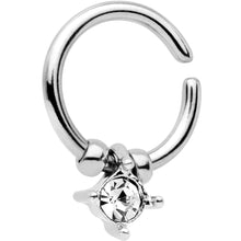 将图片加载到图库查看器，16G Silver Tone Clear Gem Drop Annealed Seamless Circular Ring
