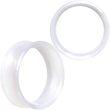 将图片加载到图库查看器，Thin Flexible White Silicone Tunnel Plug Set 6mm to 25mm
