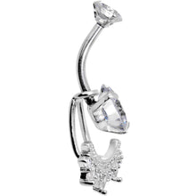 Load image into Gallery viewer, Clear CZ Gem Icy Bling Dangle Belly Ring

